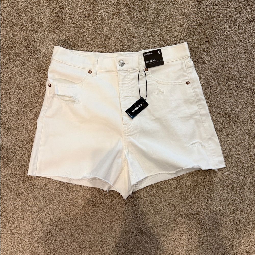 Express White Jean Shorts